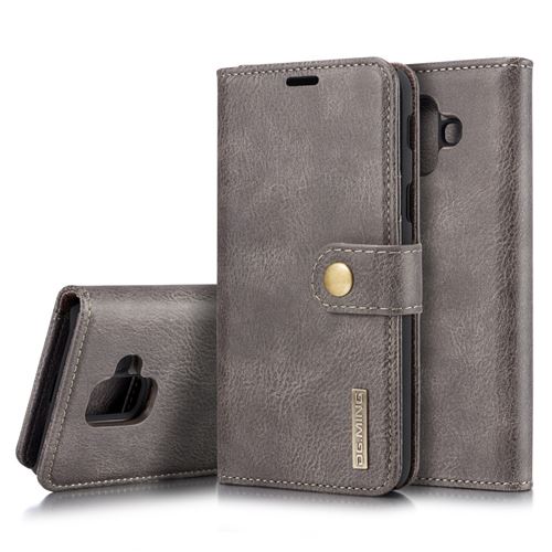 Etui en PU détachable 2-en-1 divisible gris pour votre Samsung Galaxy A6 (2018)