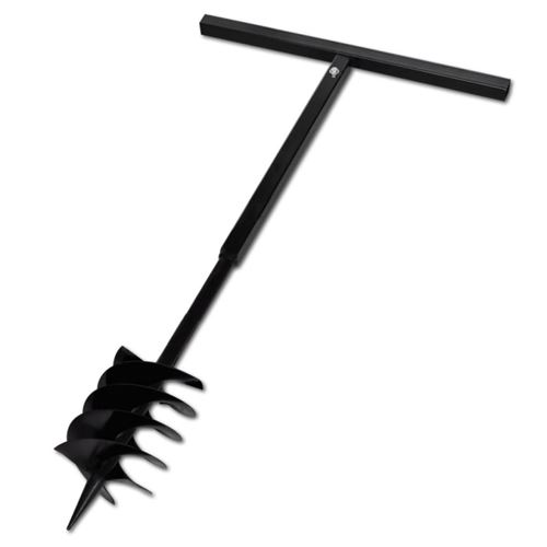 vidaXL Tarière de sol avec mèche de tarière 180 mm Acier Noir
