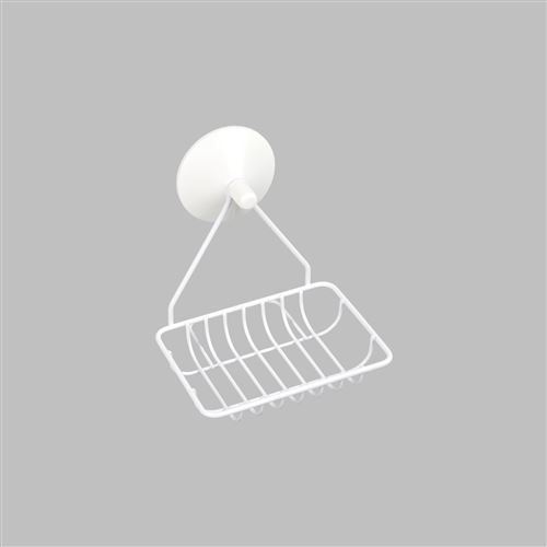 porte-savon a ventouse forte metal urban blanc