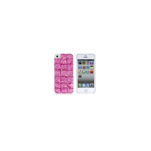Coque relief iPhone 5 / 5S Carre rose