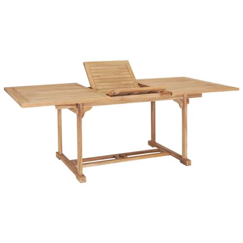 Vidaxl Table De Jardin Extensible 150 200X100x75 Cm Teck Solide - Image 1