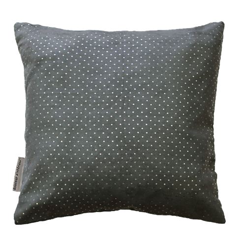 Housse de coussin +encart 40 x 40 cm suede argent c1060 Gris