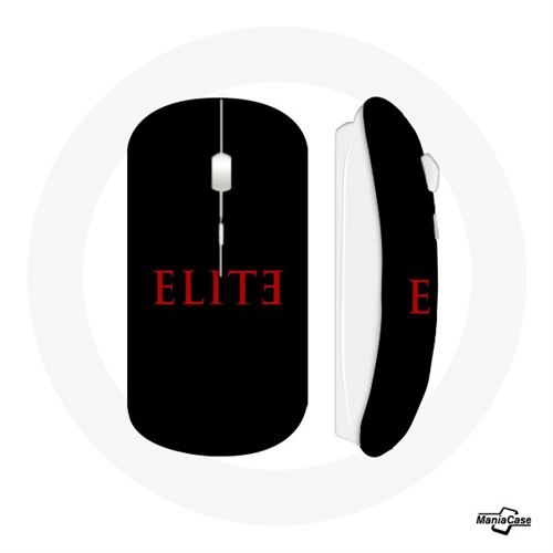 Souris Sans Fil Elite Saison 5 Logo Rouge Fond Noir (Maniacase)