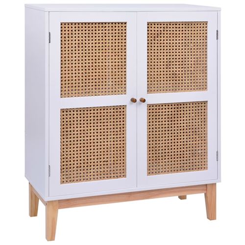 vidaXL Buffet Blanc 80x35x100 cm MDF et résine tressée