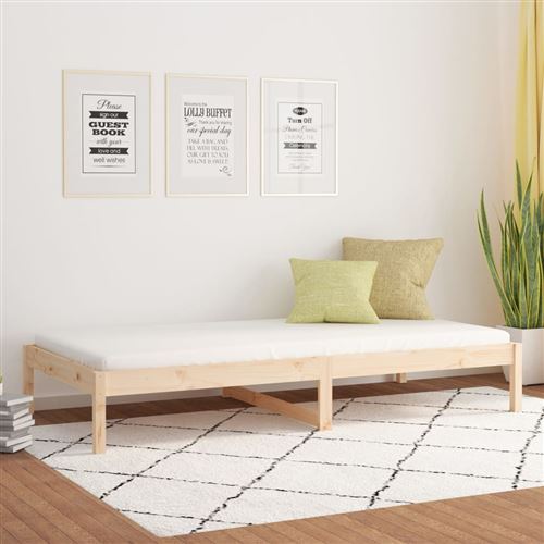 vidaXL Lit de jour 90x190 cm Simple Bois de pin massif