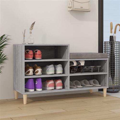 vidaXL Armoire à chaussures Sonoma gris 102x36x60 cm Bois d'ingénierie819730
