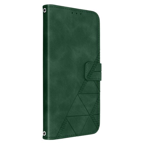 Housse pour iPhone 14 Plus Portefeuille et Support Vidéo Design Géométrique Avizar Vert