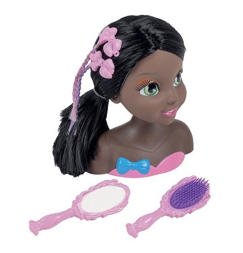 Tete a coiffer metisse 20 cm princesse elisa avec accessoires de coiffure -  cheveux noirs - jouet enfant fille - Poupée - Achat & prix