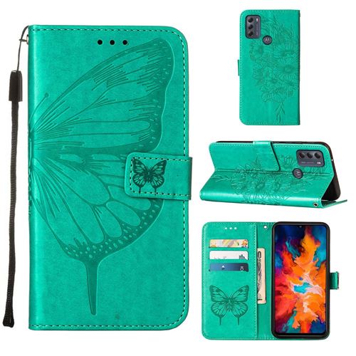 MPFRANCE Housse pour Motorola Moto G50 4G Vert [Papillon V3]
