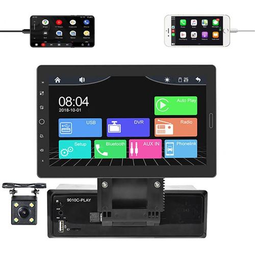 Autoradio Écran Tactile 10.1 Pouces HD Carplay Android Bluetooth USB Caméra YONIS