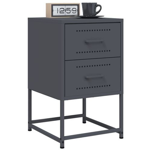vidaXL Tables de chevet 2 pcs anthracite 36x39x60,5 cm acier
