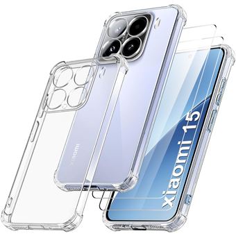 Coque Gel Silicone Renforcée Pour Xiaomi 15 Ultra + 2 Verres Trempés - Transparente - Neuf