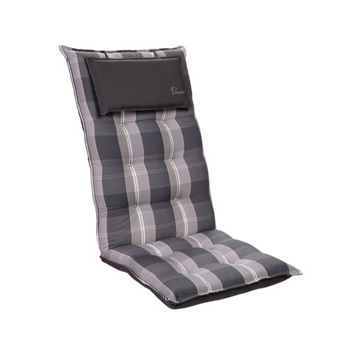 Coussin de chaise de jardin -Blumfeldt Sylt -120 x 50 x9 cm -1 pièce -Gris / blanc