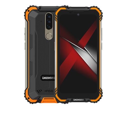 Smartphones DOOGEE S58 PRO 5.71 pouces FHD + 6+64G 5180mAh caméra 16mp Android 10 Noir Orange