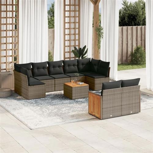 Non Communiqué Gris Salon De Jardin Modulable Vidaxl Resine Tressee 10 Pieces X 59 X 69 9 Personnes