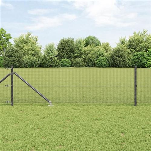 Non Communiqué Gris Vidaxl Clôture En Fil Soudé Avec 13 Piquets 0.6X50 M En Acier 3352225