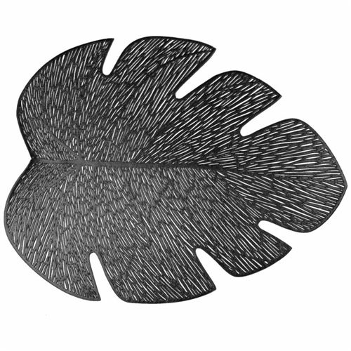 Set de Table Rond Ajouré "Flamboyant" 36x46cm Noir
