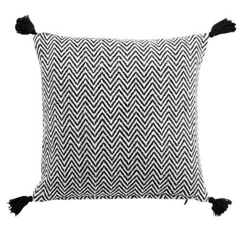 Coton d'intérieur - Coussin Déhoussable à Pompons - 40 x 40 cm - Basile - Image 2