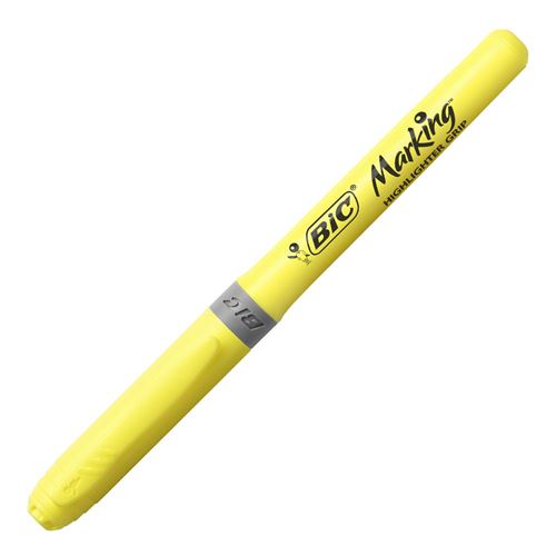 Surligneur stylo BIC Highlighter Grip Pointe biseautée Jaune