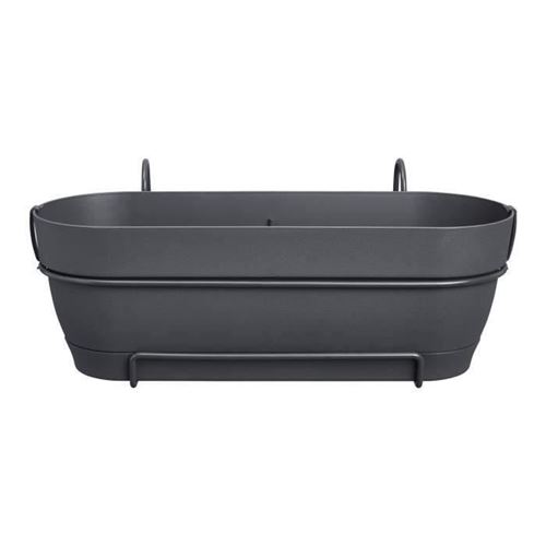 Elho Noir Vibia Campana Balconniere Allin1 50 - L 50 X B 26 X H 17 Cm - Balcon - 100% Recyclé - Image 3