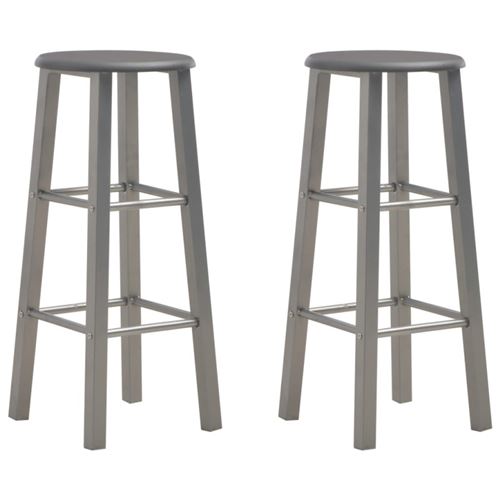 vidaXL 2 pcs Tabourets de bar Anthracite MDF
