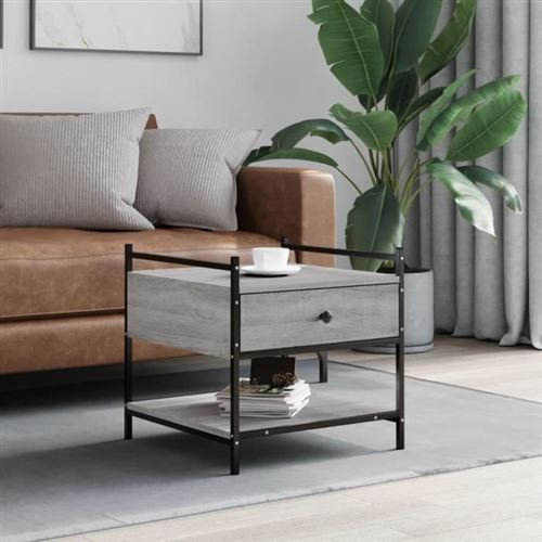 VIDAXL - Table basse - 50x50x50 cm - Gris - Image 2