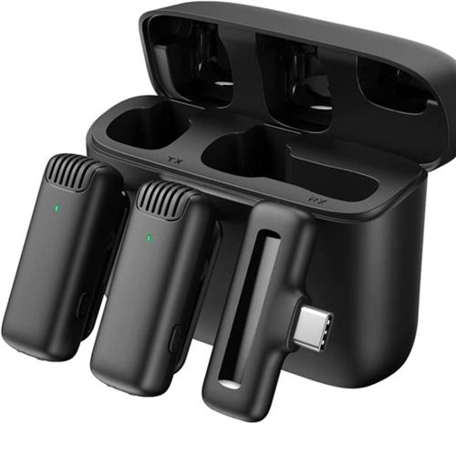 Non Communiqué Noir Microphone Lavalier Sans Fil