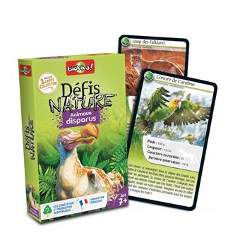 Jeu de cartes Bioviva Défis Nature Animaux disparus