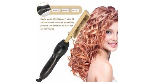 Peigne chauffant électrique multifonctionnel pour le lissage des cheveux humides et secs