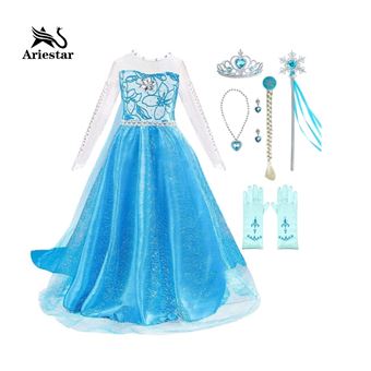 Snyemio Deguisement Robe des Neiges Princesse Elsa Enfant Fille