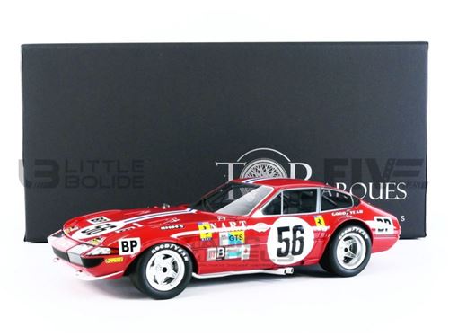 Voiture Miniature de Collection TOP MARQUES COLLECTIBLES 1-18 - FERRARI 365 GTB4 Daytona - Le Mans 1974 - Red - TOP114F