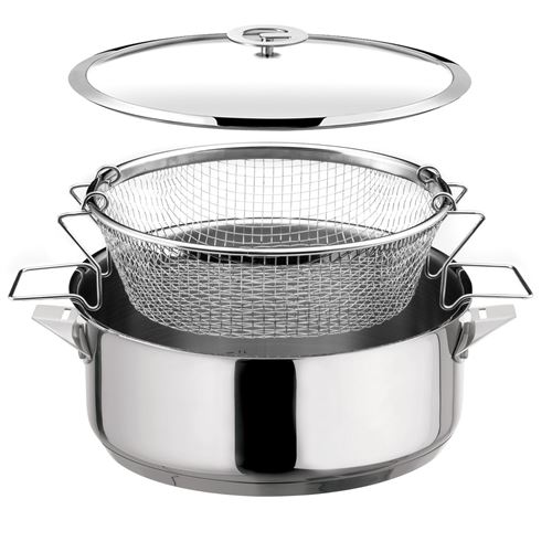 Non Communiqué Cuisinox - Eclipse - Sauteuse 24 Cm Revêtue En Céramique, Couvercle Et Panier De Cuisson Pour Friture Et Eau