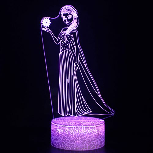 Lampe 3D Tactile Veilleuses Enfant MY1127 Frozen 16 Couleurs avec Telecommande