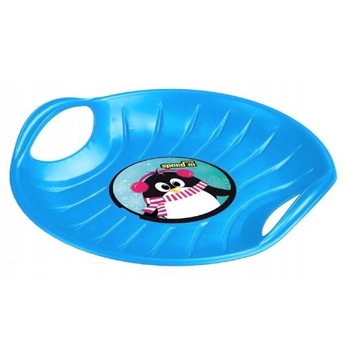Plateau de glisse luge hiver luge de neige en plastique - 60 x 60 cm – Bleu