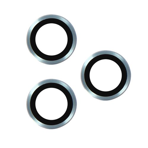 Film Caméra iPhone 14 Pro et 14 Pro Max Dureté 9H Contour Métal bleu clair Avizar Transparent