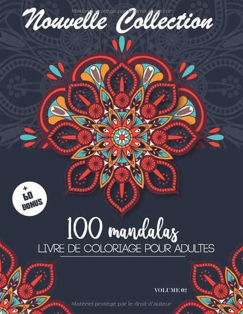 100 Mandalas – Livre de coloriage pour adultes | Anti-stress, détente et pleine conscience | 100 dessins uniques + bonus PDF
