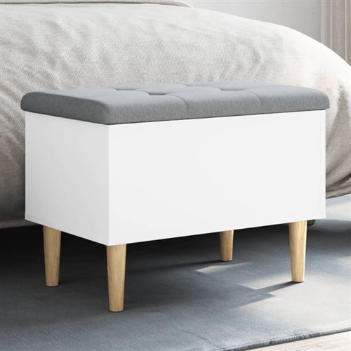 Banc de rangement blanc 62x42x46 cm bois d ingénierie