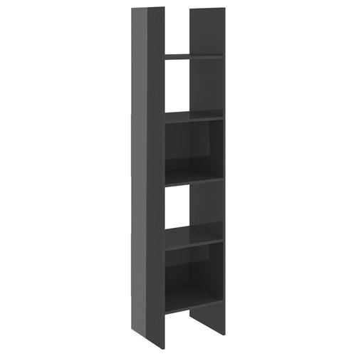 vidaXL Bibliothèque Gris brillant 40x35x180 cm Aggloméré