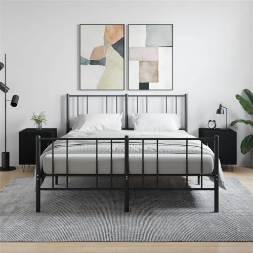 vidaXL - Table de chevet - Lot de 2 - Noir - 40 x 40 x 50 cm - Image 3