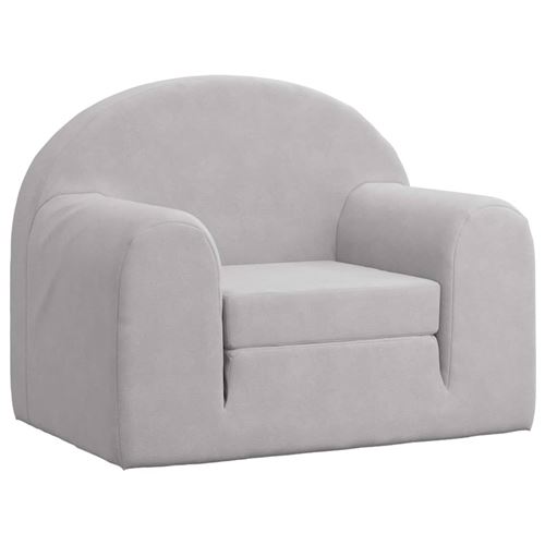 VidaXL Canapé-lit pour enfants Gris clair Peluche douce