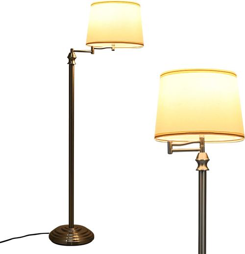 Non Communiqué Beige Lampadaire Sur Pied Salon, Lampadaire Avec Abat-Jour Ø 35,5 X H 152 Cm
