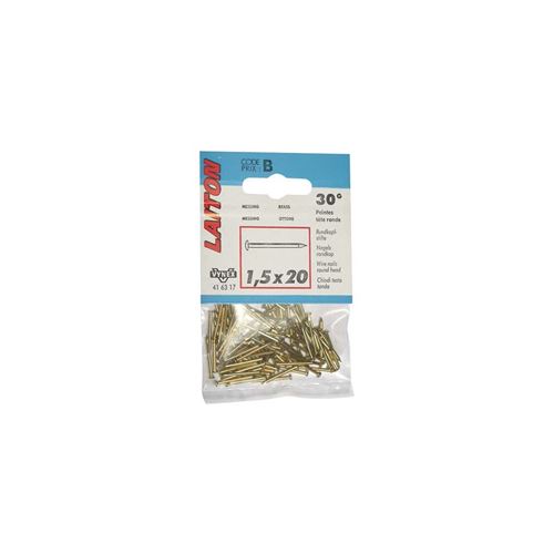 Clous à tête ronde VYNEX laiton 1,5 x 25 mm finition dorée