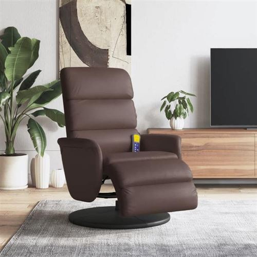Non Communiqué Marron Vidaxl Fauteuil De Massage, Relaxation Avec Repose-Pieds Similicuir