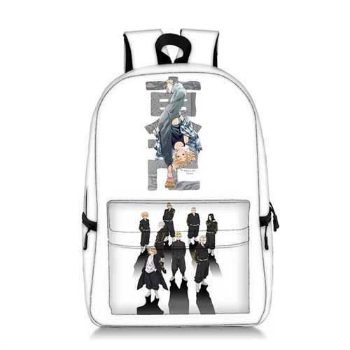 Sac à Dos Tokyo Revengers pour Enfants Cadeaux pour Garçon (SD1217) 28*14*47 cm Blanc