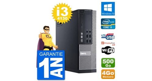 Pc dell 9020 sff intel core i3-4130 ram 4go disque dur 500go windows 10 wifi