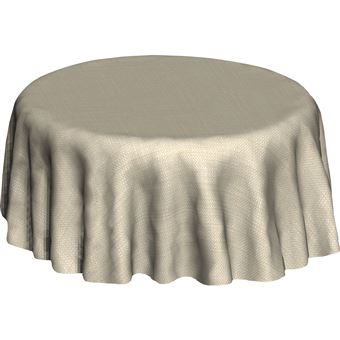 CPM - Nappe ronde en toile cirée design Lining - Diam. 150 cm - Ecru ...
