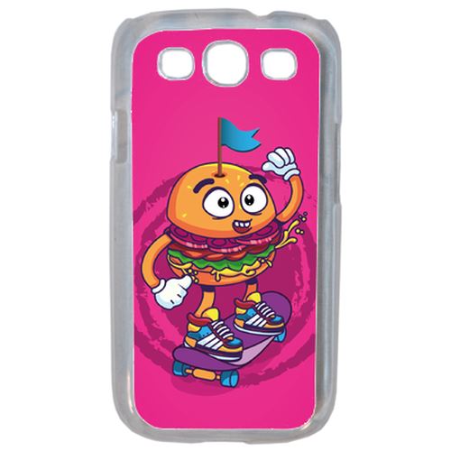 Coque Burger Fond Rose Compatible Samsung S3 Transparent