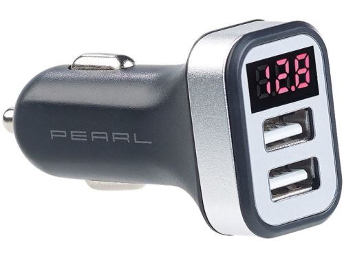 Chargeur USB 12V avec avertisseur de tension, 2x USB, 3,1 A