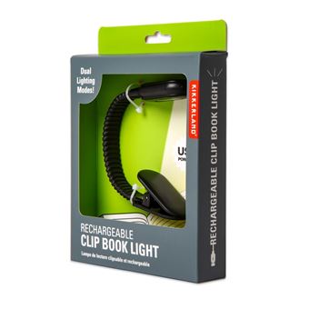 Lampe de lecture flexible Kikkerland Clip Book Noir