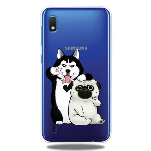 Coque en TPU impression de motifs extrêmement claire deux chiens pour votre Samsung Galaxy A10